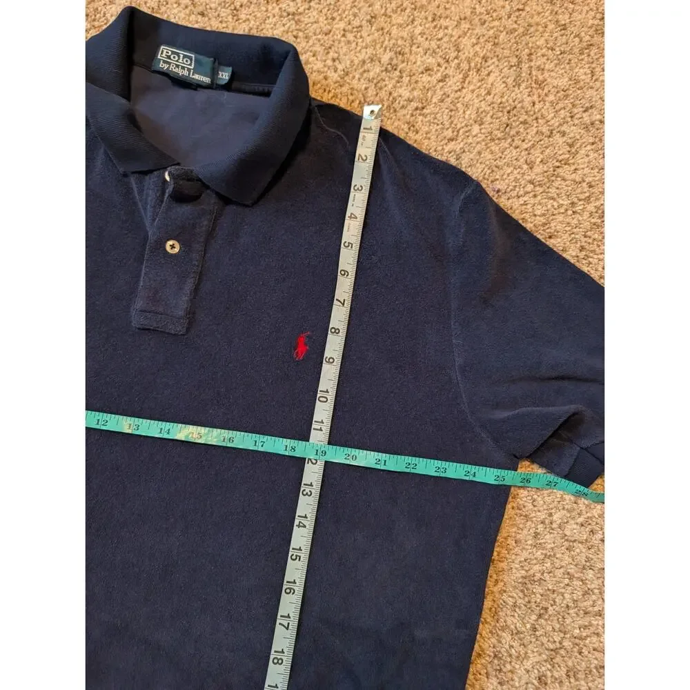 Polo by Ralph Lauren Mens XXL Navy Blue Short Sleeve Pique Golf Polo Shirt